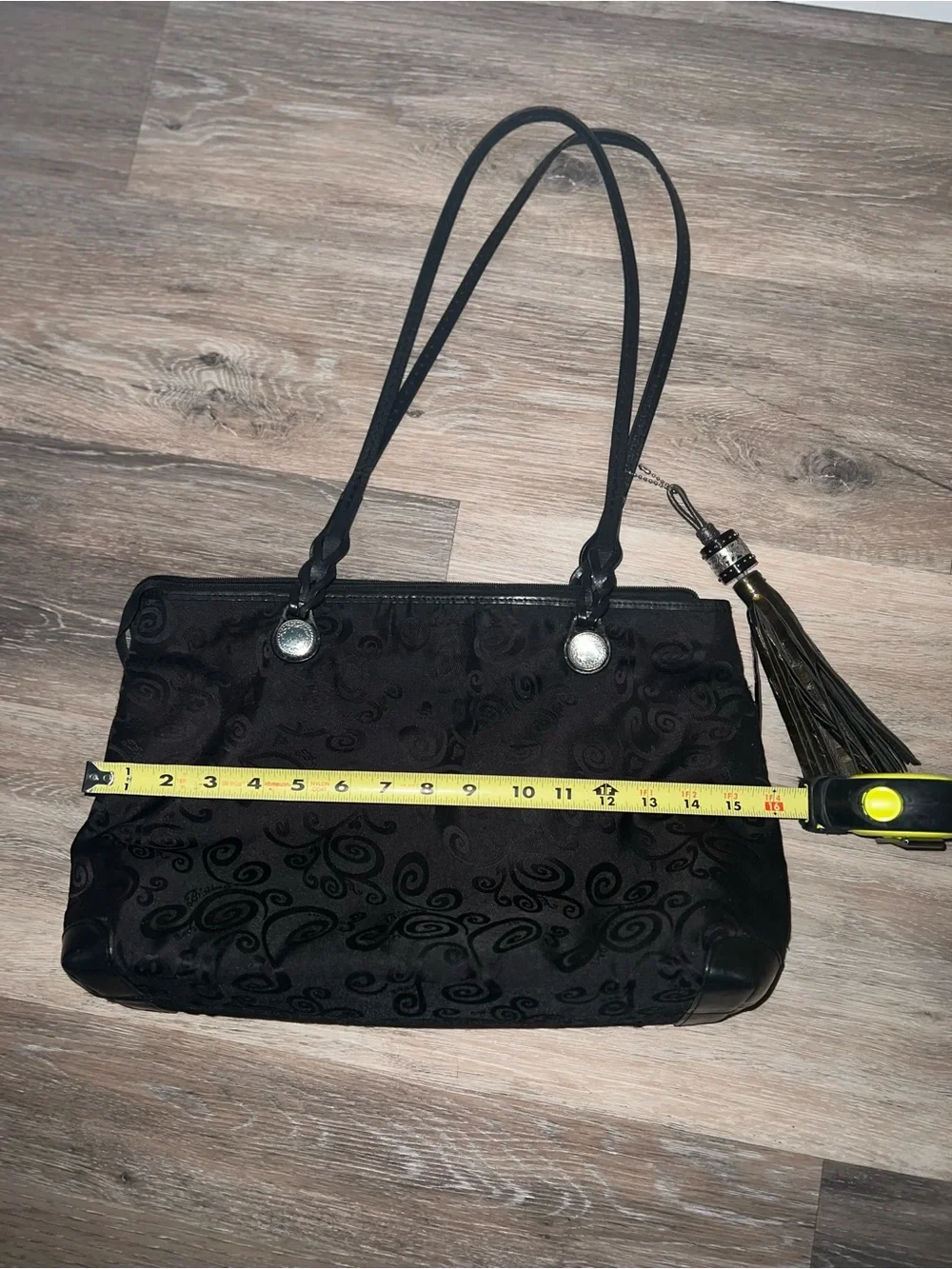 Brighton Mevelyn Jacquard Black Tote Shoulder Handbag